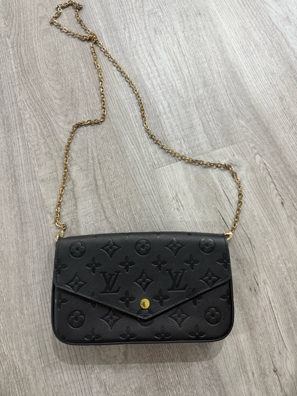 Black Monogram Chain Wallet on Chain